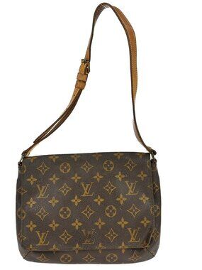 Louis Vuitton Musette Tango Shoulder Bag Brown Canvas